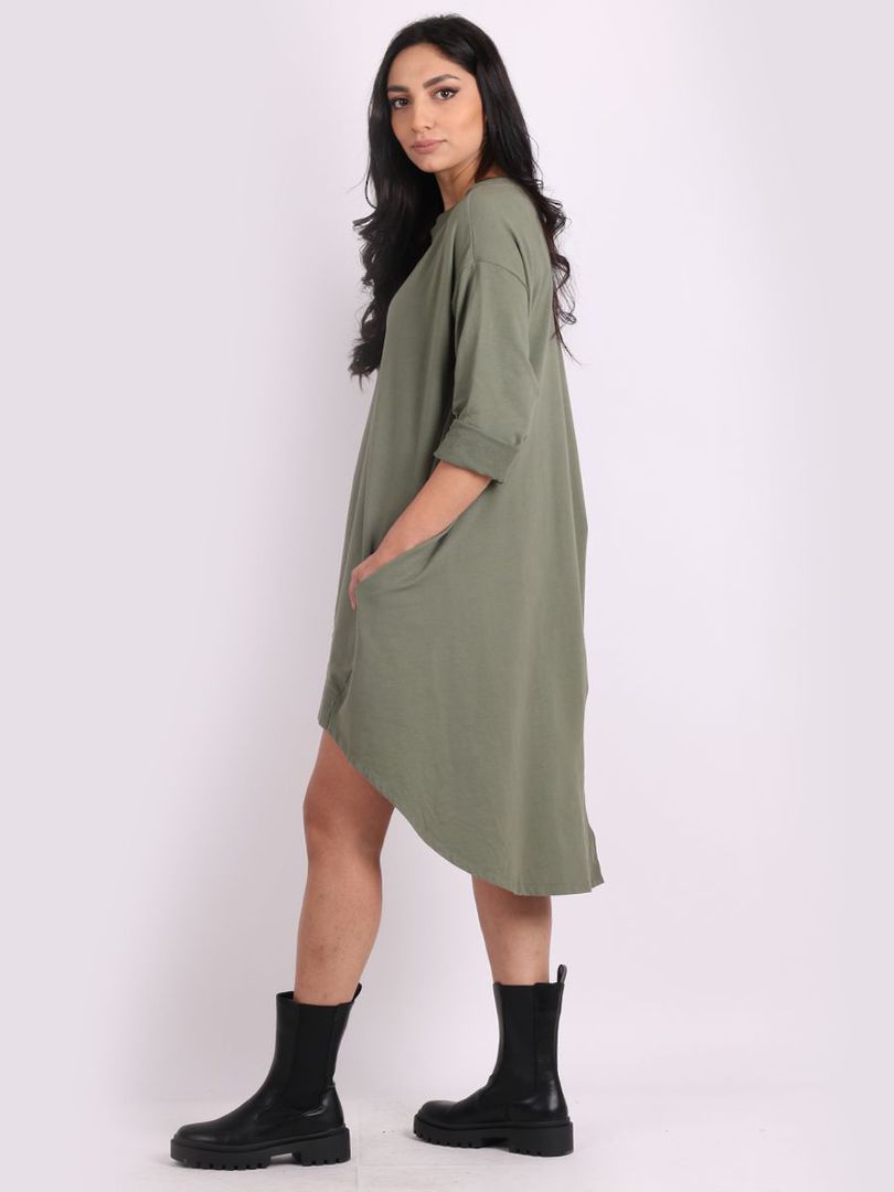 Nina Long Back Top / Dress Khaki image 3